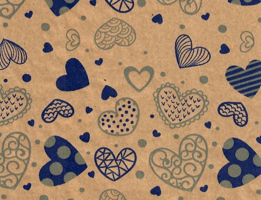 PAPEL DE REGALO KRAFT CUORE AZUL-GRIS